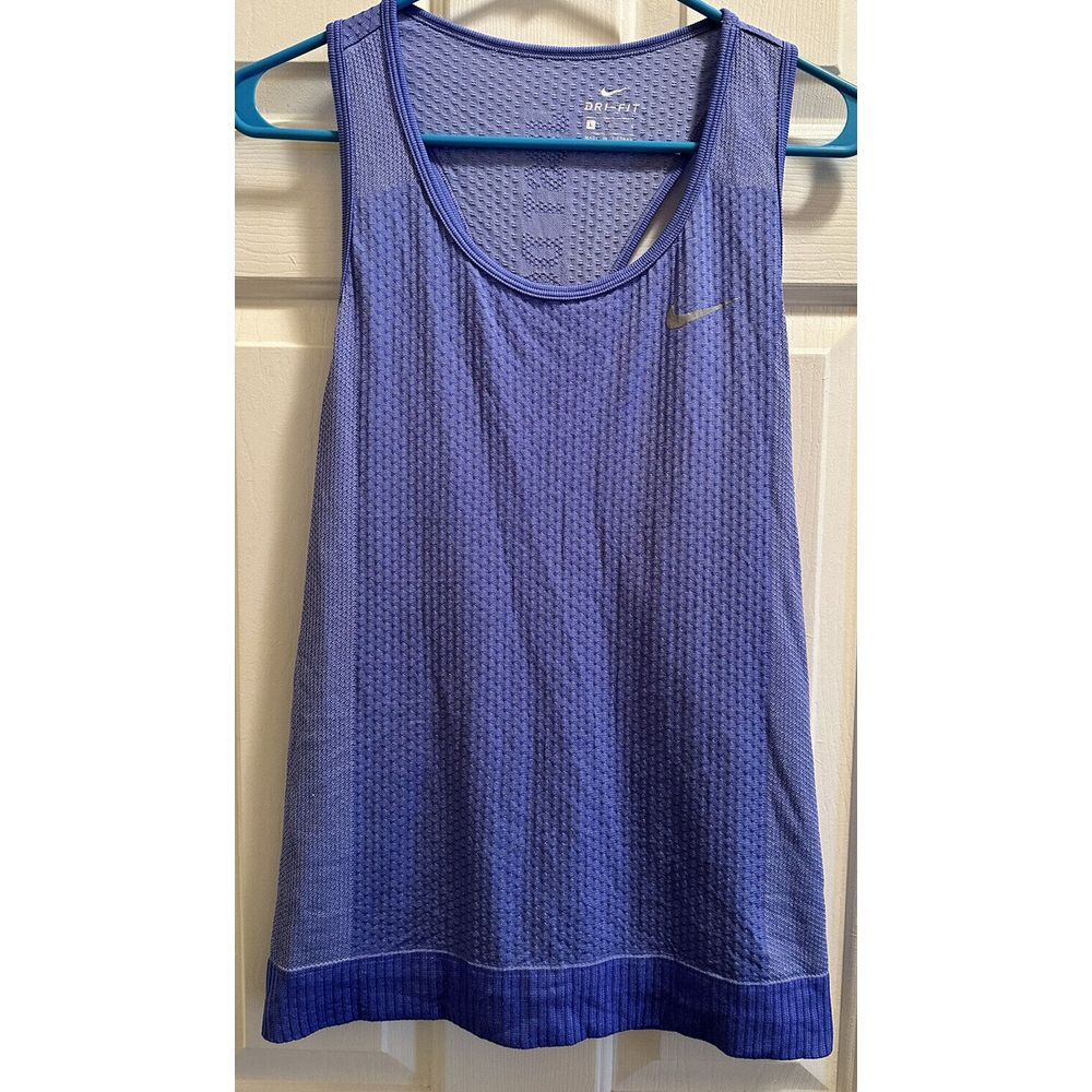Nike Racerback Tank Womens Sz L Purple Mesh Athletic Tank Top Activewear Dri Fit
